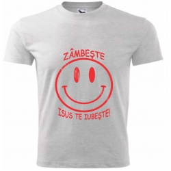 Tricou gri deschis copii- Zambeste, Isus te iubeste! 10 ani